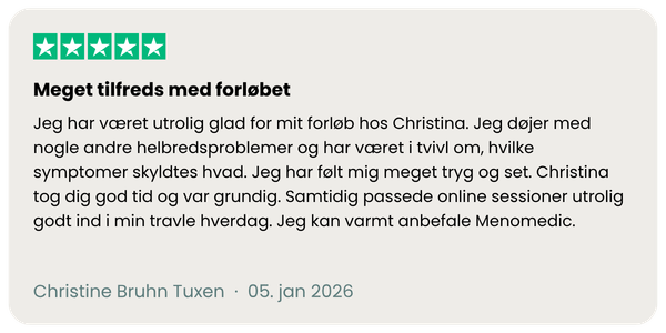 TrustPilot MenoMedic Christine anmeldelse