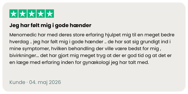 TrustPilot MenoMedic kunde anmeldelse